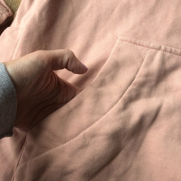 Blush Pink Oversized Long Cozy Hoodie Size Small - Picture 2 of 11